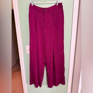 Women's Banana Republic Magenta Wide-leg Dress Pants